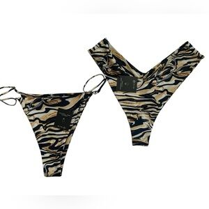 Skatie XL Marble Zebra Bikini Bottoms | 2pc Bundle | Cheeky Brazilian NWT
